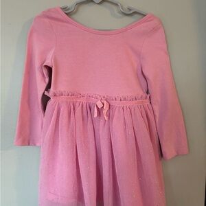 Cat & Jack Pink Sparkle Long Sleeve Dress